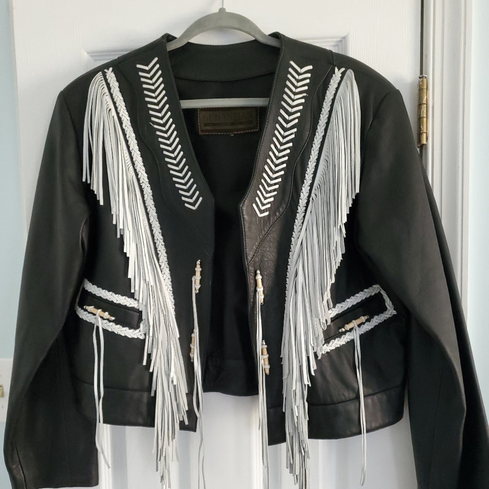 Women's Fringe leather jacket by SEBASTIAN FINE LEATHER OF SPAIN